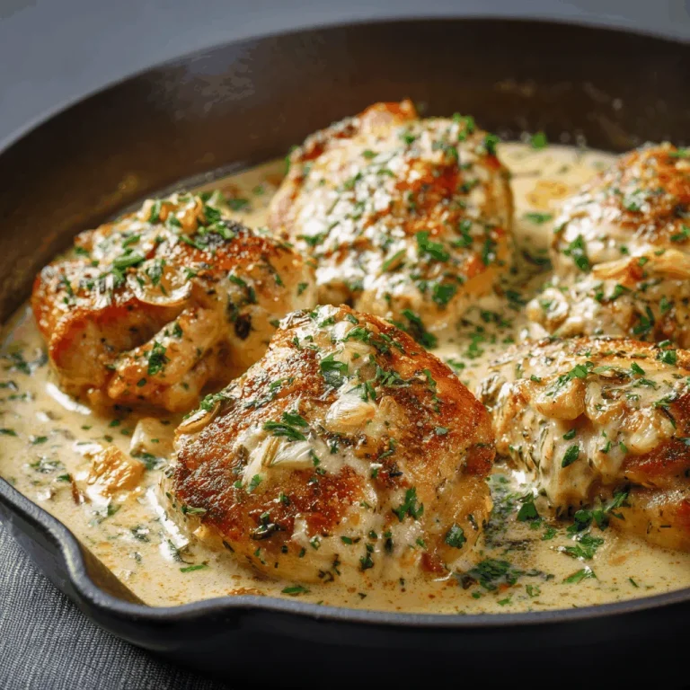 A delicious plate of Creamy Garlic Chicken and Broccoli Skillet