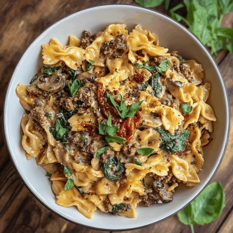 A delicious plate of High Protein Creamy Beef Pasta Recipe for Quick Weeknight Dinners