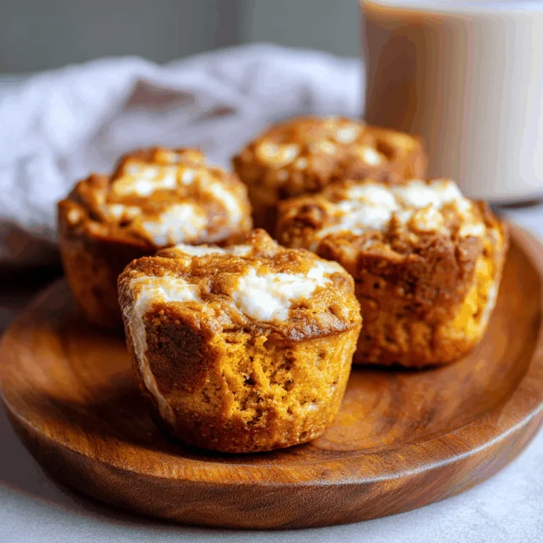 A delicious plate of Pumpkin Cream Cheese Muffins