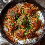 A delicious plate of Creamy Creamy Smothered Chicken and Rice Recipe | Quick Chicken Dinner