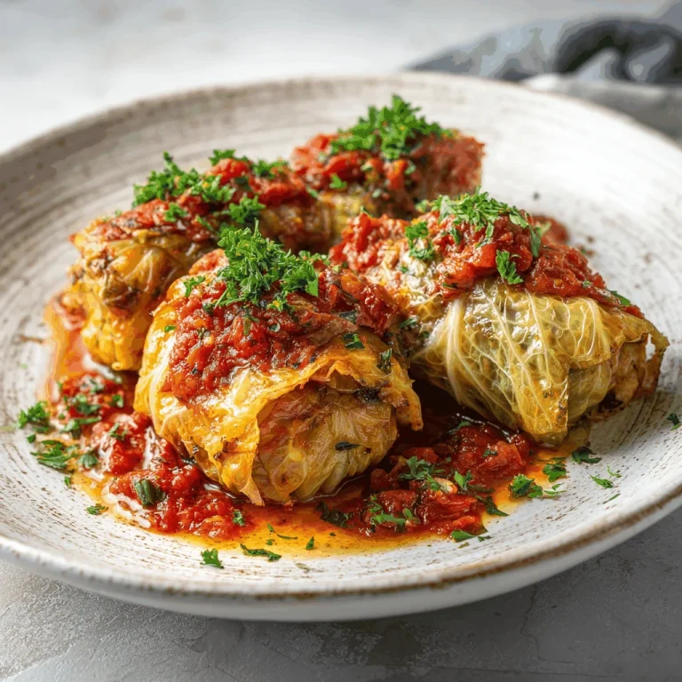 A delicious plate of Mom's Stuffed Cabbage Roll Recipe