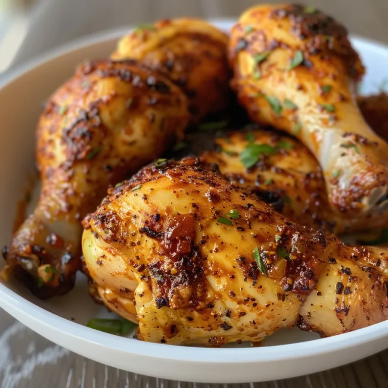 Side view of air-fried chicken thighs garnished with herbs, showcasing their delicious appeal.
