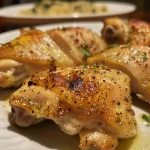 Detailed photo of a perfectly baked chicken breast, highlighting its moisture and seasoning.