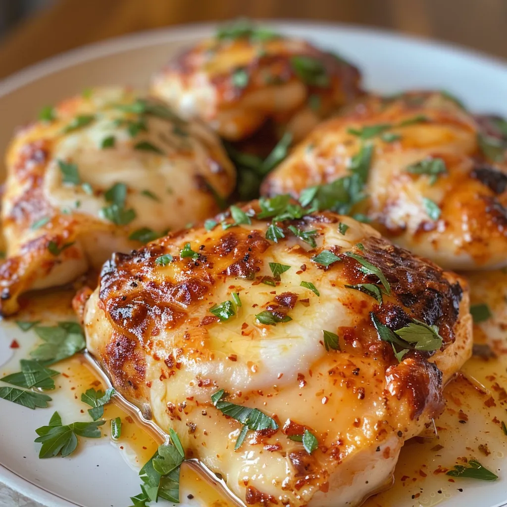 Appetizing chicken breasts topped with mozzarella, ready to be served.