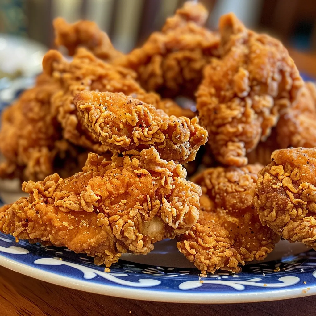 Southern fried chicken tenders with a crispy crust, ready to be served.