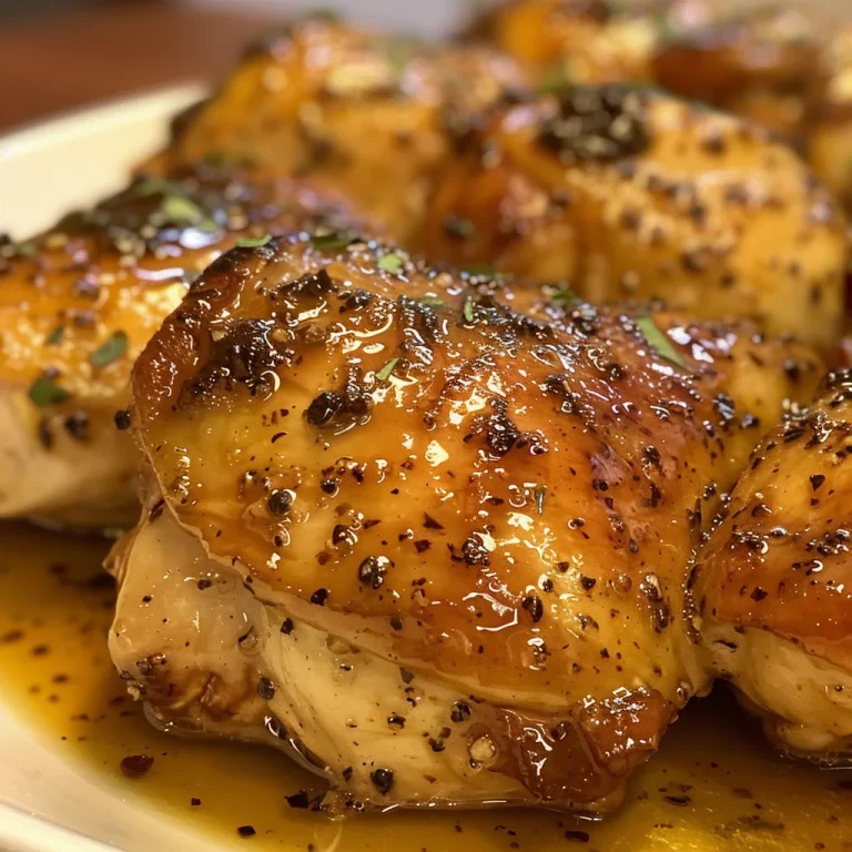 Juicy chicken breast in a rich honey mustard glaze served in a bowl.