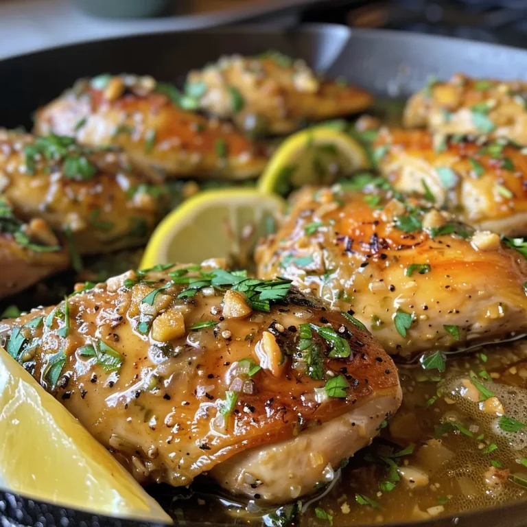 A plate of succulent Garlic Butter Chicken drizzled with melted butter.