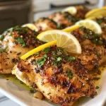 Tender chicken breasts drizzled with olive oil and lemon juice.
