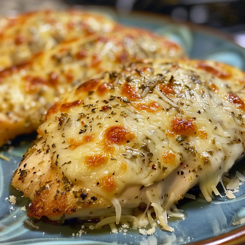 Melt-in-your-mouth chicken breast garnished with parsley, highlighting its moist appearance.