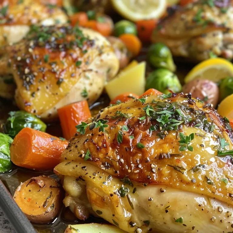 Appetizing One-Pan Lemon Garlic Chicken, garnished with parsley and lemon zest.