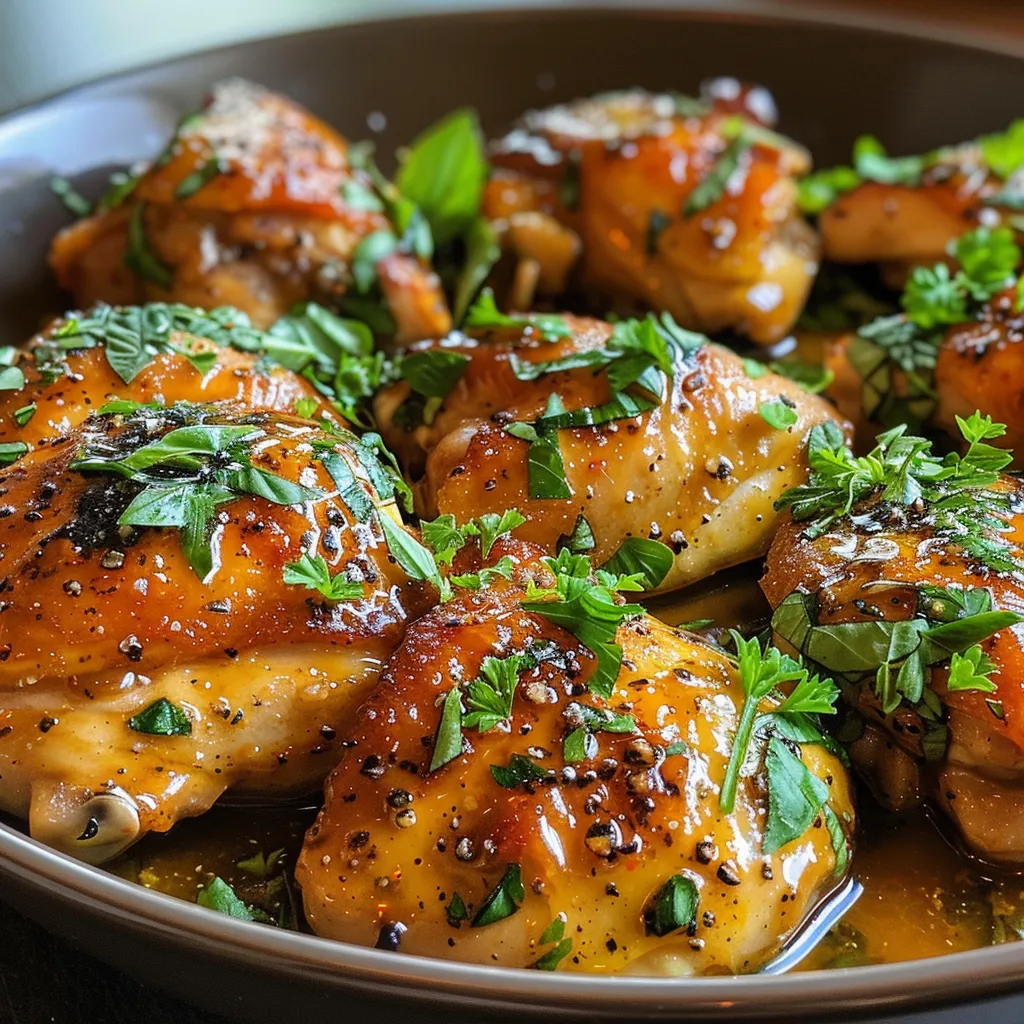 Appetizing chicken dish showing a crunchy herb crust and honey mustard sauce.