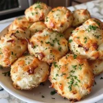 Side view of freshly baked cheesy garlic bites, garnished with parsley.