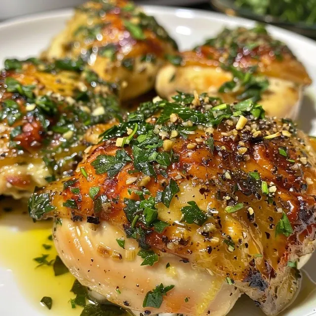 A Culinary Spring Awakening: Herb-Infused Chicken Adventures Side view of tender chicken breasts with a vibrant medley of bell peppers and zucchini.