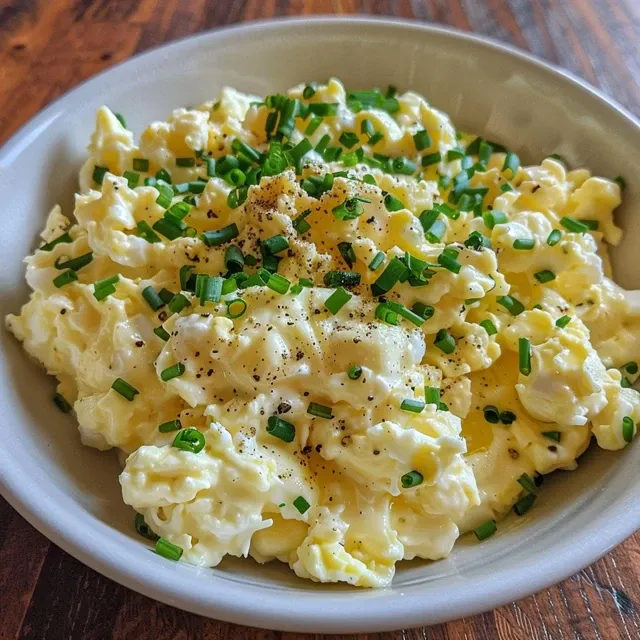 Delicious high-protein scrambled eggs topped with chopped parsley and diced tomatoes.