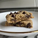 Delicious looking gluten-free cookies with melted chocolate chips.
