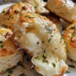 Juicy Garlic Herb Cheese Bombs arranged on a plate, garnished with chopped parsley.