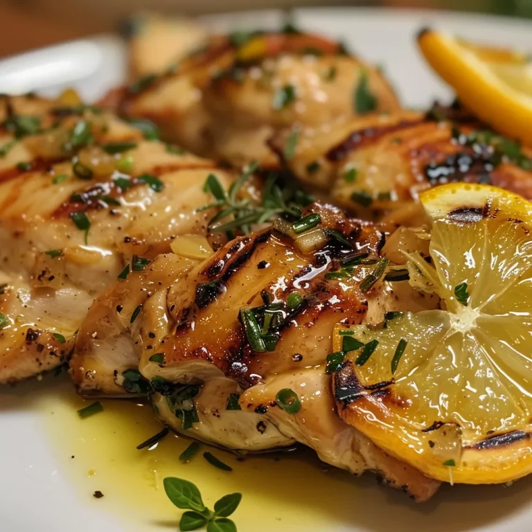 Savoring Sunshine: A Grilled Citrus Chicken Adventure Detailed view of grilled citrus chicken glistening under natural light.