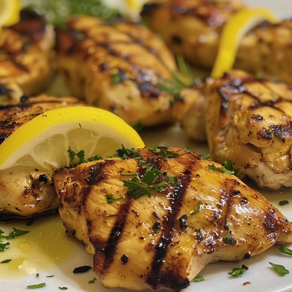 Mouth-watering grilled chicken coated in a citrus and honey glaze.