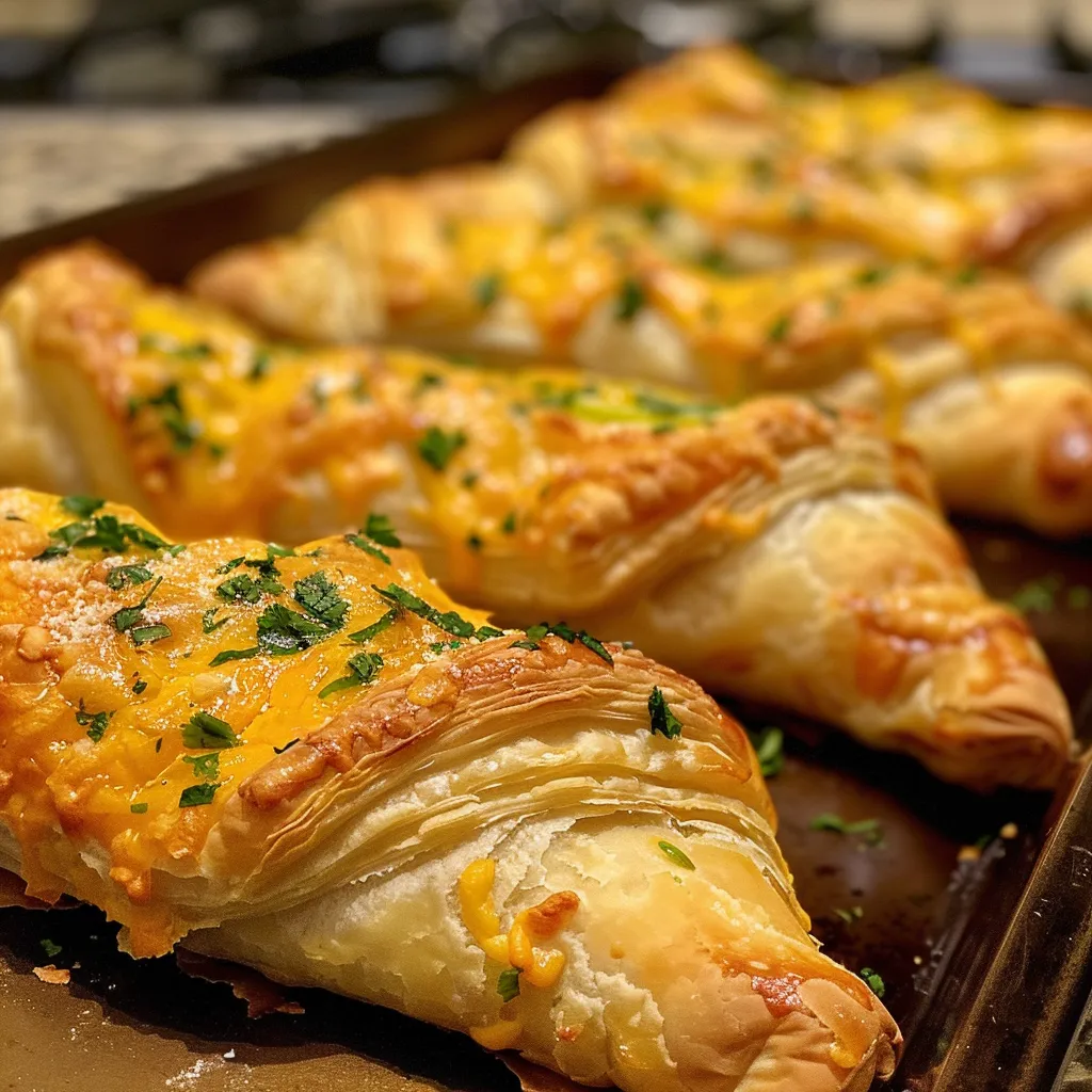 A side view of freshly baked Jalapeno Popper Twists with jalapenos peeking out.