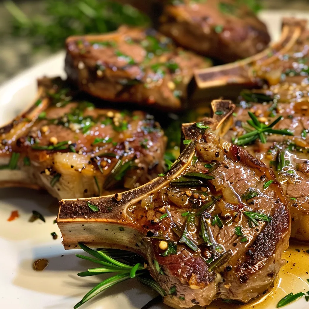 Tender lamb chops arranged on a plate, highlighting their rich flavors.