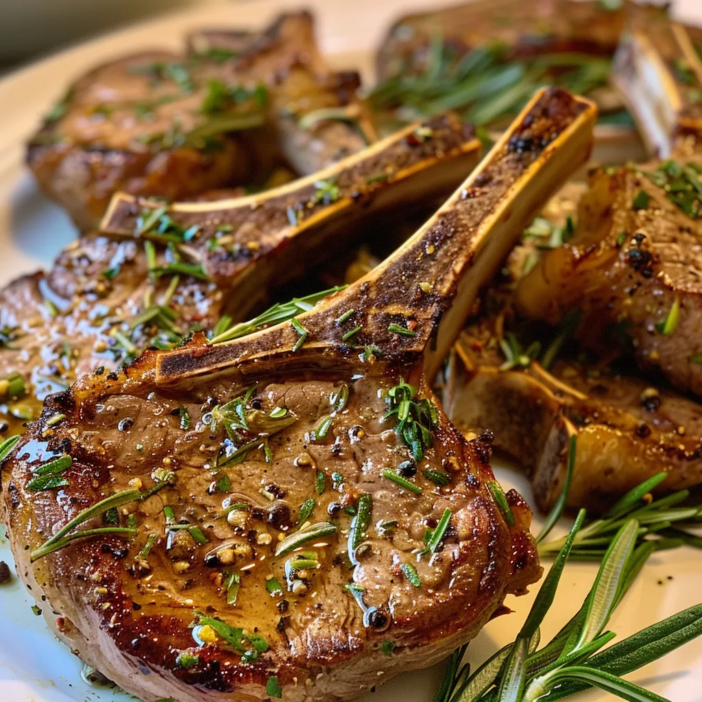 Deliciously cooked lamb chops with a rich golden-brown crust and herbs.