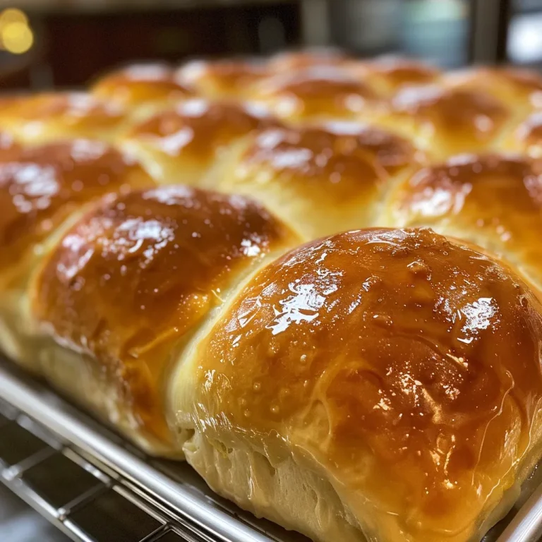 Juicy and irresistible sweet dinner rolls displayed on a baking sheet.