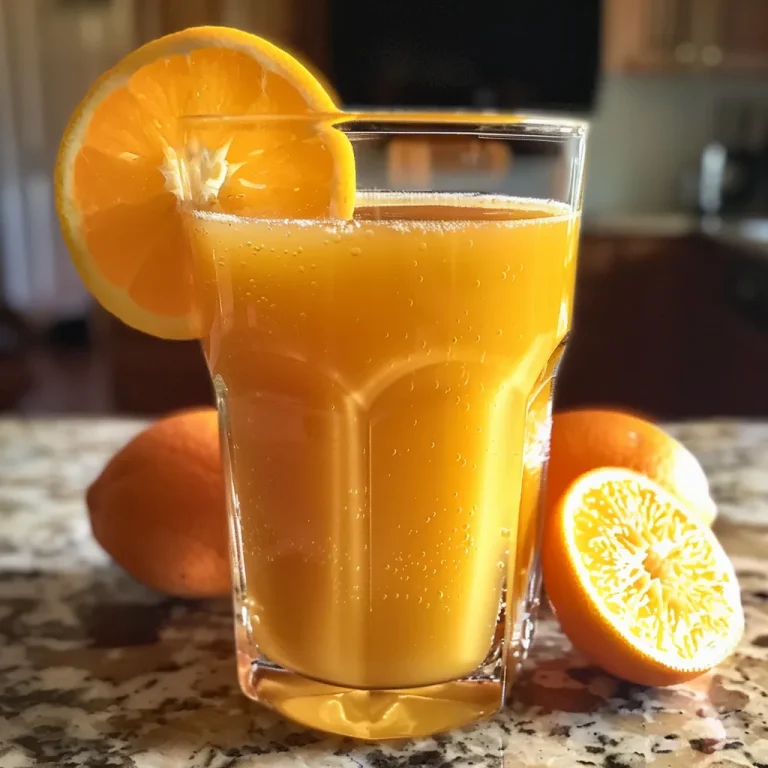Sipping Sunshine: The Vibrant Journey of Orange Ginger Juice Refreshing orange ginger juice in a glass, garnished with a slice of lemon and ice.