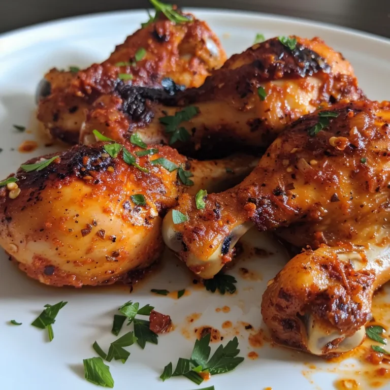 Side view of deliciously roasted paprika chicken on a white plate.