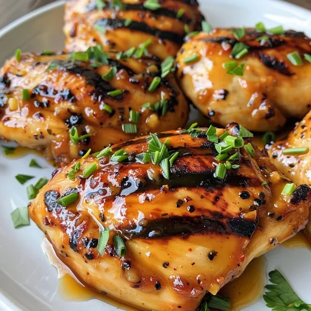Raw chicken breasts coated with a thick honey mustard marinade.