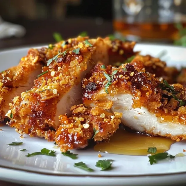 Succulent Hot Honey Chicken drizzled with honey and spices.
