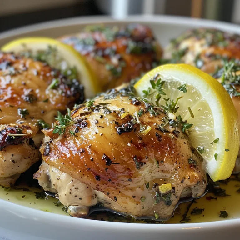 Side view of a mouthwatering chicken breast drizzled with olive oil and herbs.