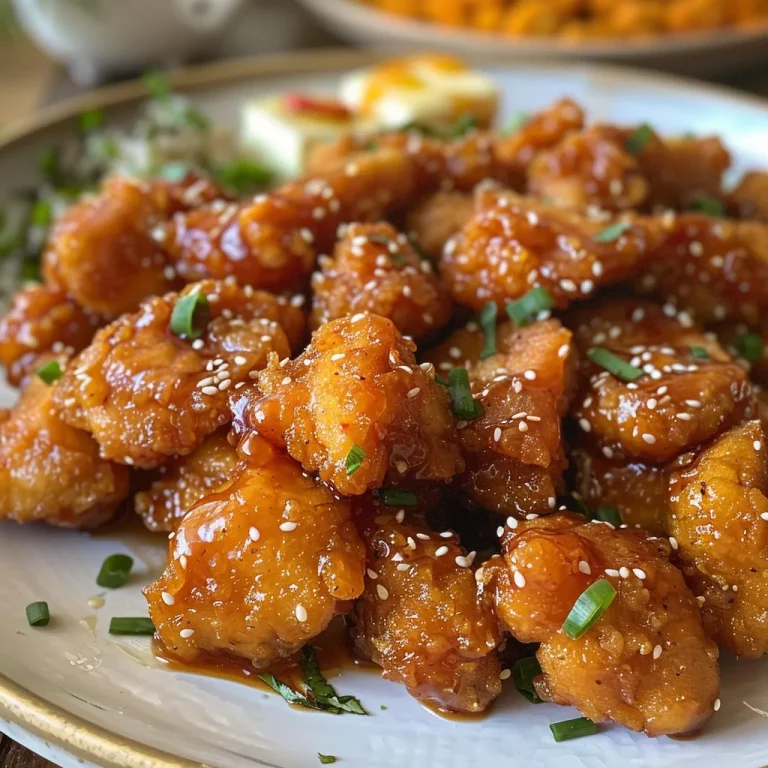 A Journey to Flavor: The Crispy Honey Butter Chicken That Captivated My Taste Buds Detailed shot of fried chicken garnished with honey butter sauce and spices.