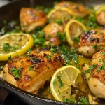 Tantalizing Lemon Chicken with glistening butter sauce, presented on a plate.