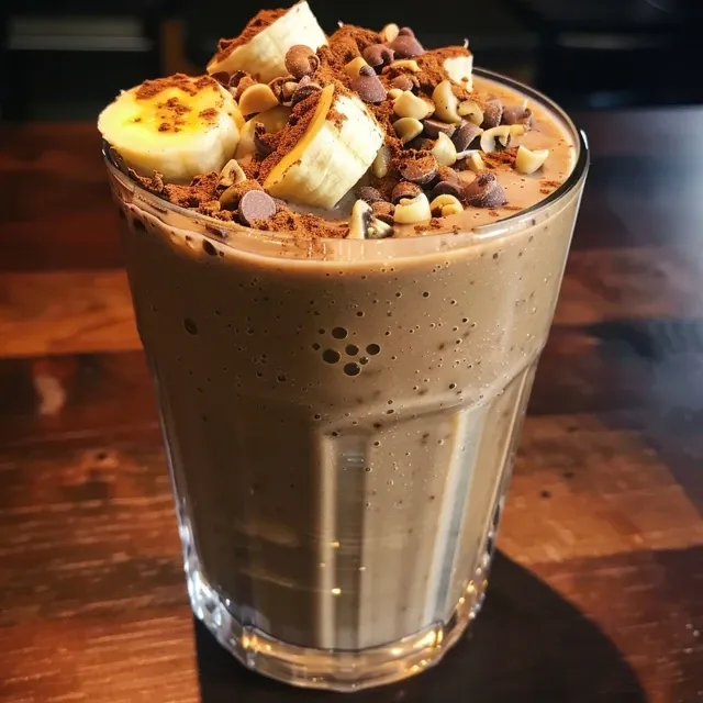 Close-up of a Röda bär & Vaniljprotein Smoothie, highlighting its creamy consistency and colorful ingredients.