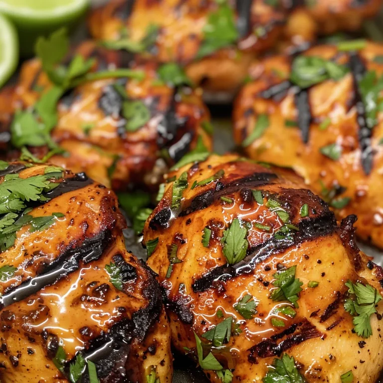 Side view of succulent grilled chicken with a spicy glaze, served hot.