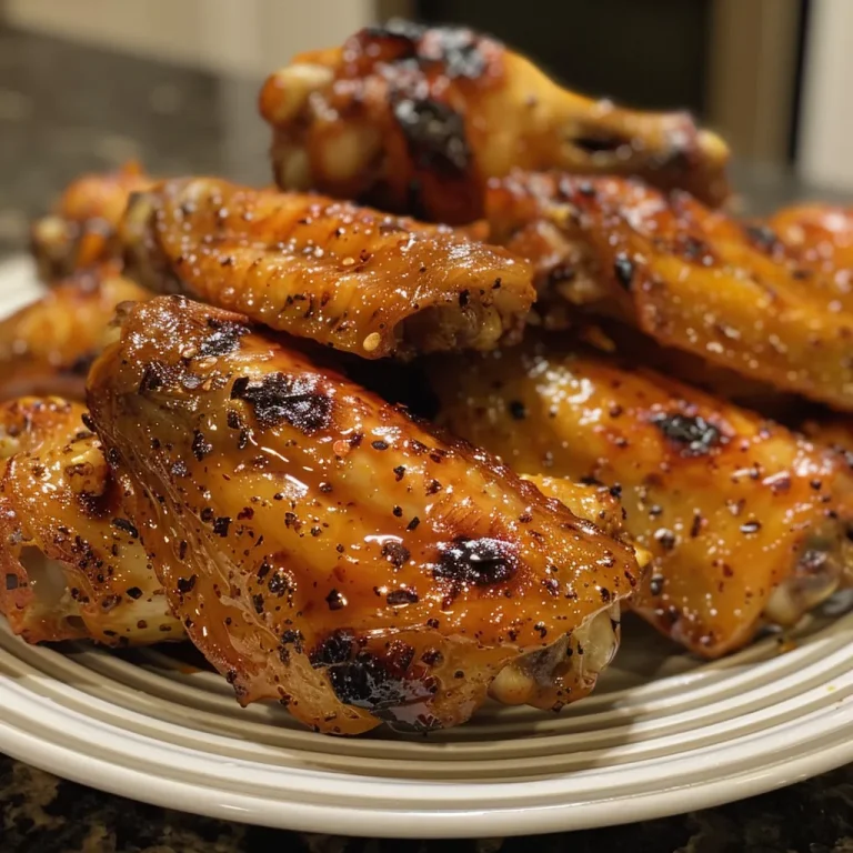 Side view of air-fried chicken wings garnished with spices.