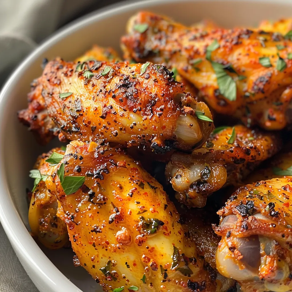 Golden-brown chicken wings glistening with honey on a plate.