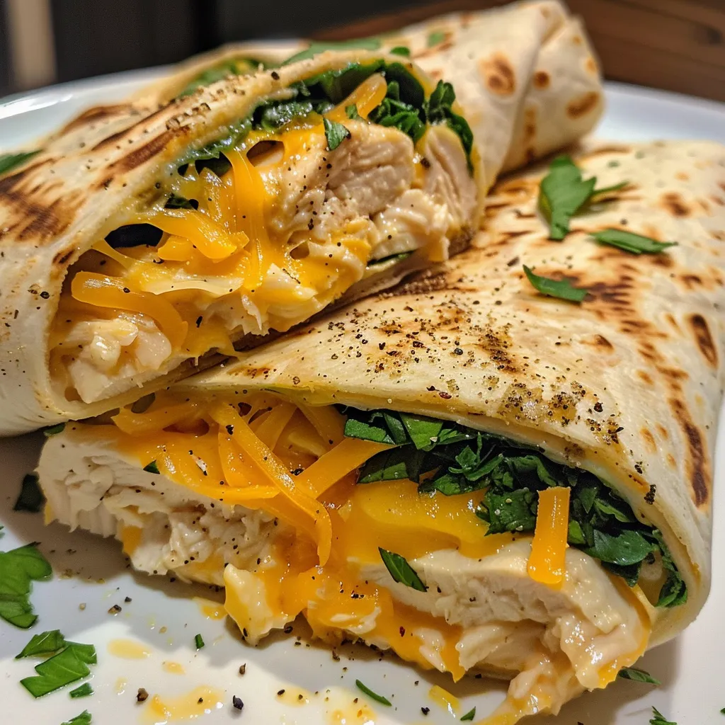 Deliciously rolled low carb tortillas filled with cheesy chicken and fresh herbs.
