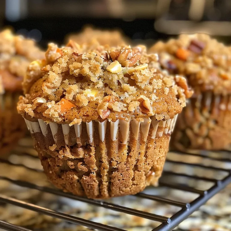 Close-up view of a freshly baked Morning Glory Muffin, showcasing its texture and vibrant ingredients.