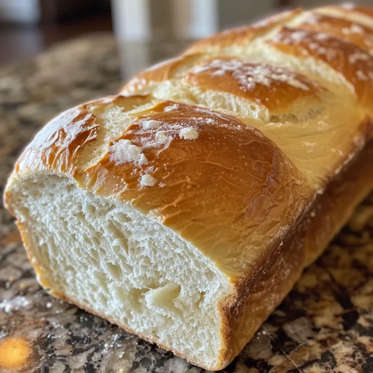 Close-up side view of a freshly baked soft sandwich bread loaf.