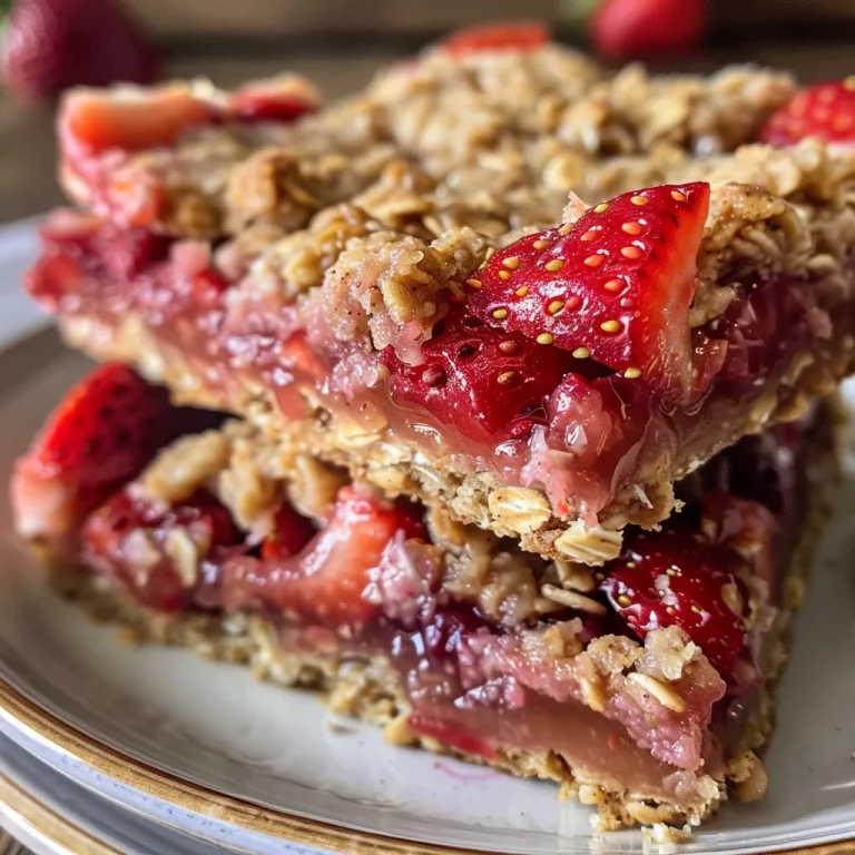 Sweet Journeys The Amish Strawberry Oatmeal Bars That Captured My Heart Close-up of a sliced Amish Strawberry Oatmeal Bar with crumb topping, showcasing vibrant strawberries.