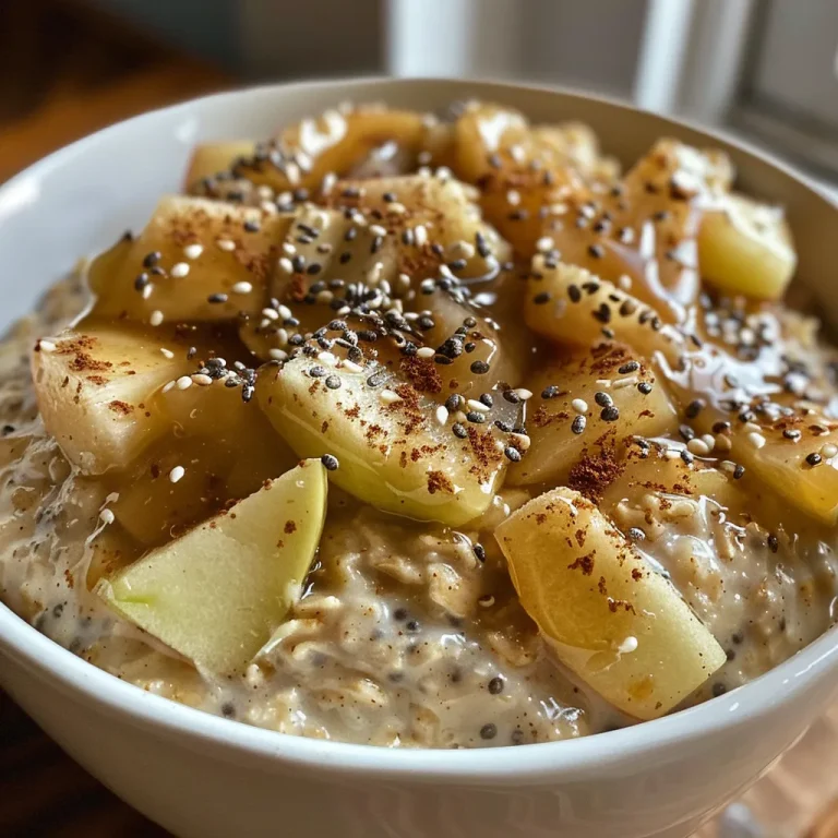 Awakening Adventure The Overnight Oats That Capture Autumn s Embrace Close-up view of apple cinnamon protein overnight oats in a clear jar.