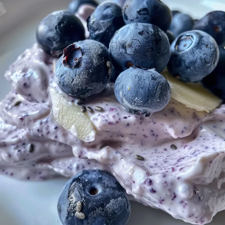 Close-up photo of Blueberry Greek Yogurt Bites on a white plate.