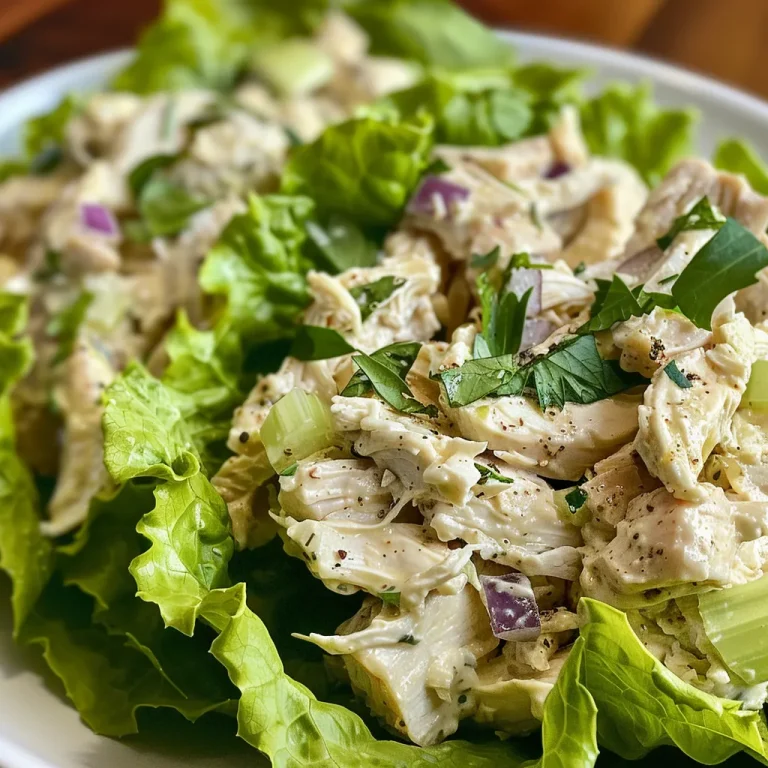 A Flavorful Journey Chicken Salad Lettuce Wraps Inspired by Global Adventures Close-up of juicy Chicken Salad Lettuce Wraps served on a plate.