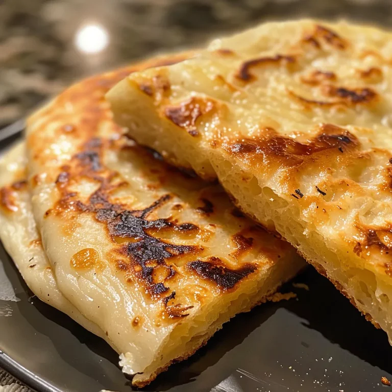 A Taste of Greece Crafting Flatbread with Just Two Ingredients Close-up view of golden-brown Greek yogurt flatbread on a wooden surface.