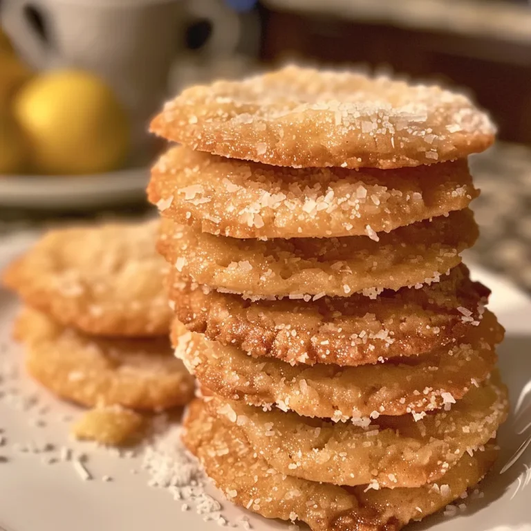 Sunshine in Every Bite Discovering the Joy of Lemon Coconut Sugar Cookies A close-up view of Lemon Coconut Sugar Cookies, showcasing their golden-brown edges and sprinkled sugar.