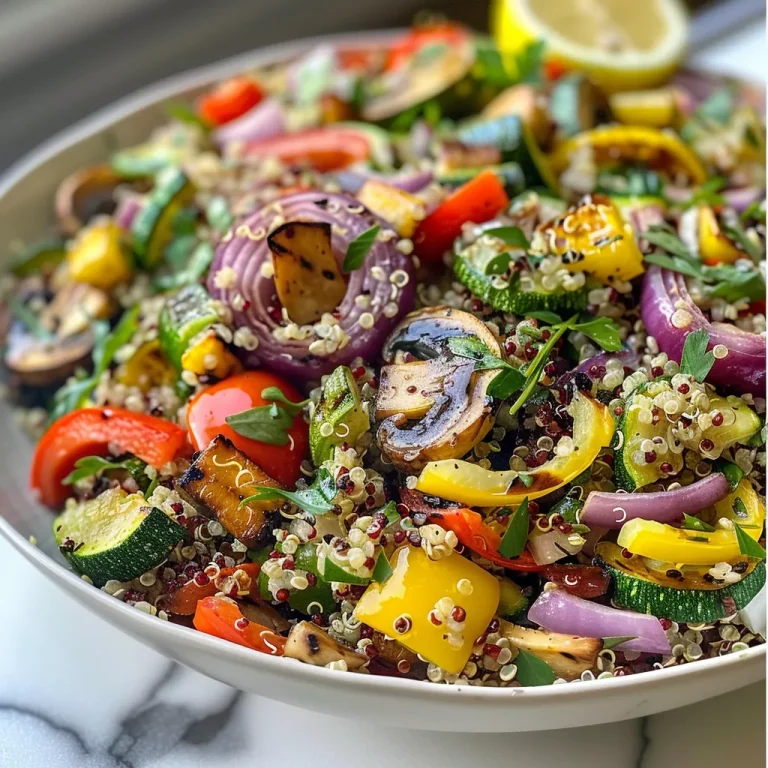 A Taste of Sunshine Grilled Vegetable Quinoa Salad That Dances on Your Palate A vibrant bowl of Lemon Herb Grilled Vegetable Quinoa Salad showcasing colorful vegetables.