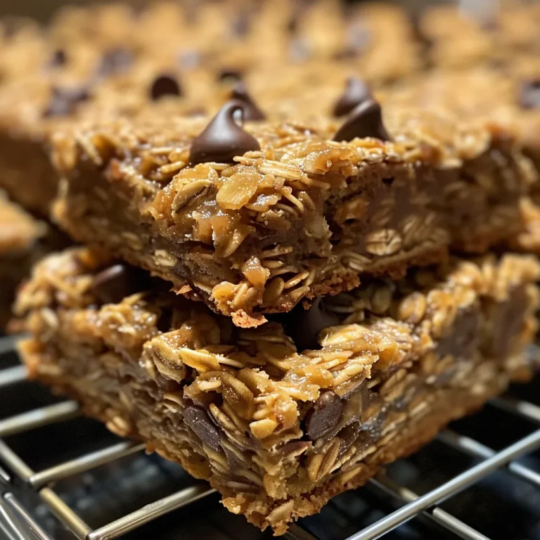 Chocolate Chip Bars A Sweet Adventure Through Time and Taste Close-up of oatmeal chocolate chip bars with a golden-brown crust.