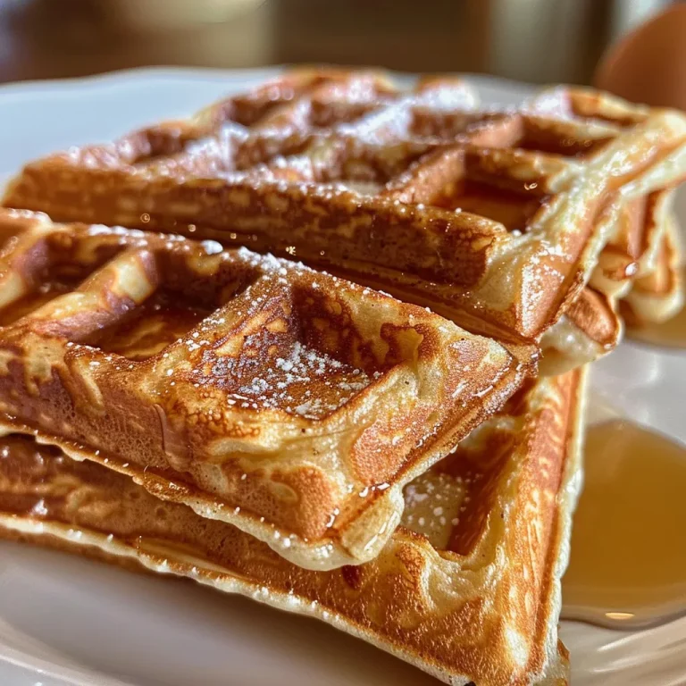 Waffles Worth the Journey A Protein-Packed Adventure on Your Plate Close-up side view of fluffy protein powder waffles, golden brown and lightly crispy.