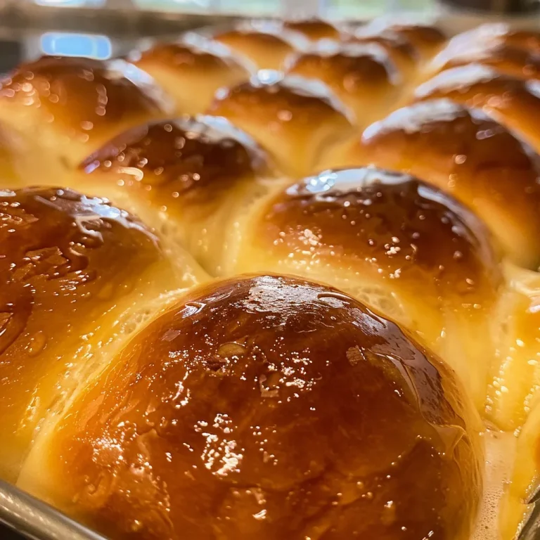 The Sweet Embrace of Soft Honey Butter Rolls A Journey Through Flavor and Tradition Close-up side view of golden brown honey butter rolls, glistening with a buttery glaze.